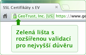 Extended Validation SSL certifikát se zeleným adresním řádkem